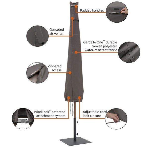 Ravenna Patio Umbrella Cover, Grey, 23.5