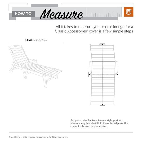 Ravenna Medium Patio Day Chaise Lounge Cover, 68