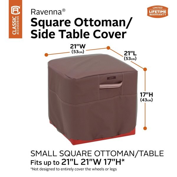 Ravenna Small Square Patio Ottoman/Table Cover, 21