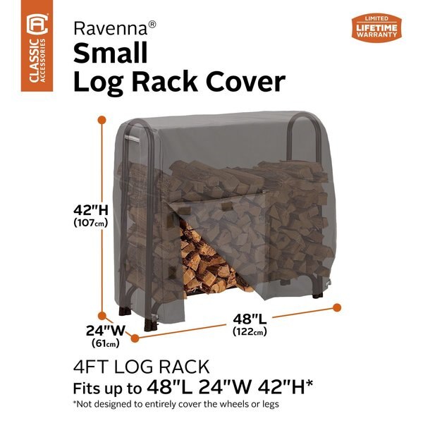 Fire Pit/Log Rack Cover, 4 ft