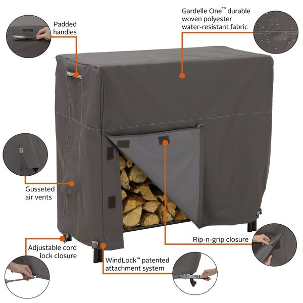 Fire Pit/Log Rack Cover, 4 ft