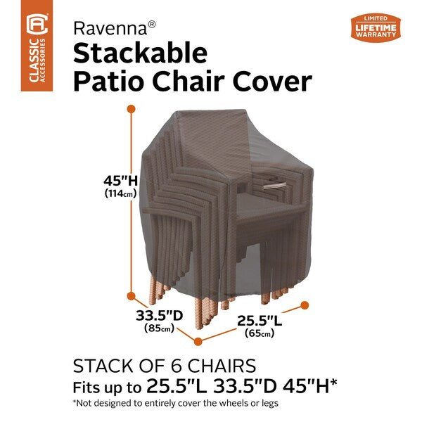 Ravenna Cover, Chair, Stackable Patio, Grey, 36