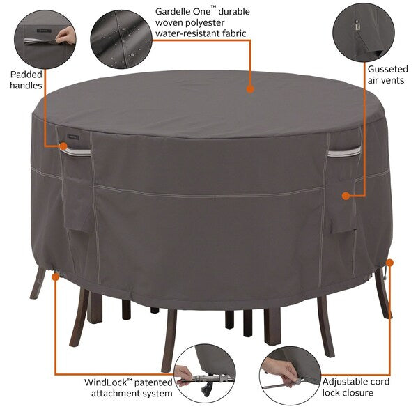 Ravenna Small Tall Round Table/Chair Set Cover, Grey, 62