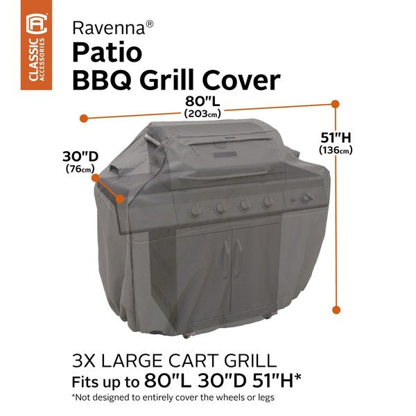 BBQ Grill Cover, Grey, 3X-Large