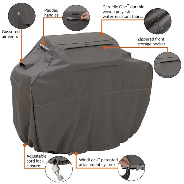 BBQ Grill Cover, Grey, 3X-Large