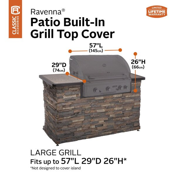 Built In Grill Top Cover, Large, Grey