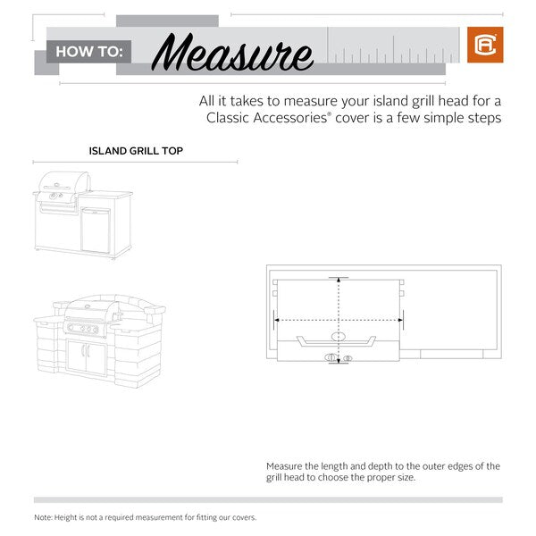 Built In Grill Top Cover, Large, Grey