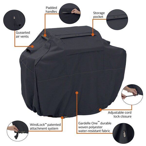 BBQ Grill Cover, XX-Large, Black, 72