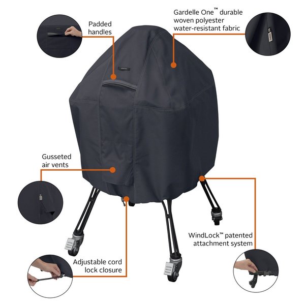 Kamado Ceramic Grill Cover, X-Large, Black