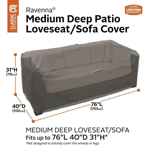 Ravenna Medium Deep Seatd Loveseat Cover, 78