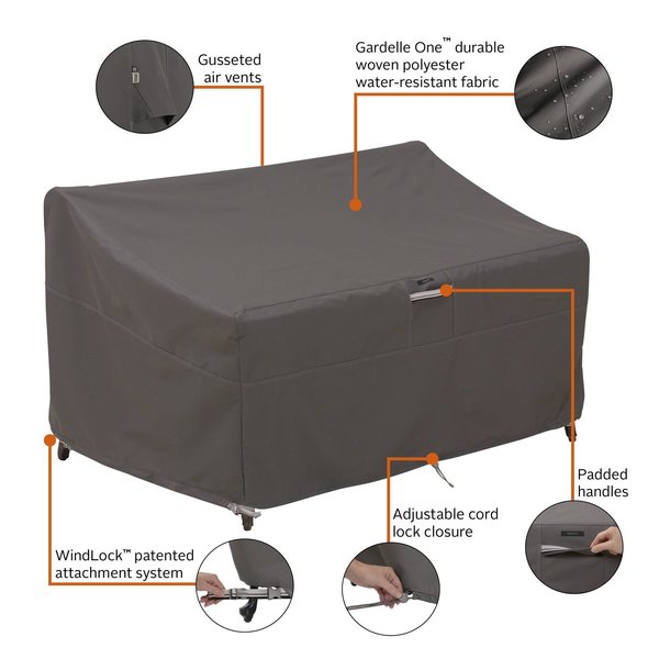 Ravenna Medium Deep Seatd Loveseat Cover, 78