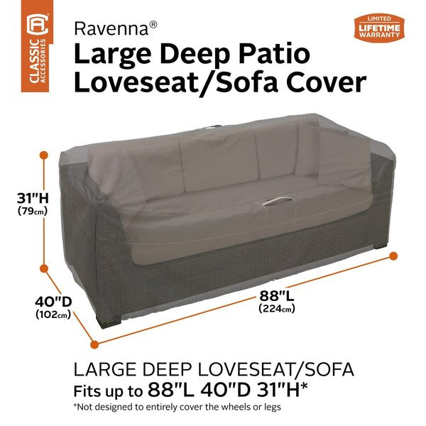 Ravenna Large Deep Seatd Loveseat Cover, 90
