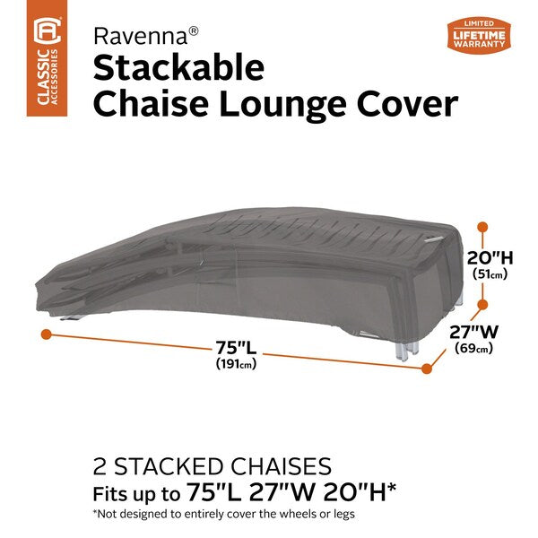Ravenna Stackable Chaise Lounge Cover, 2 Chair, 75