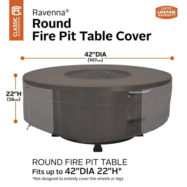 Fire Pit Cover, Cover, Rnd Fire Pit Table, Grey 42