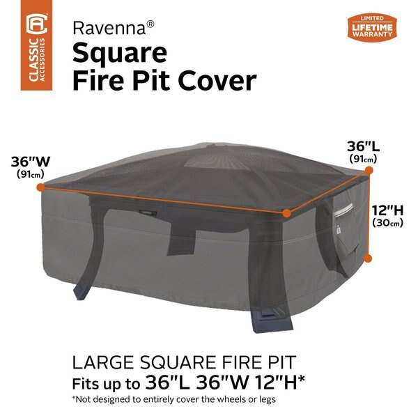 Ravenna Large Full Square Fire Pit Cover, 38