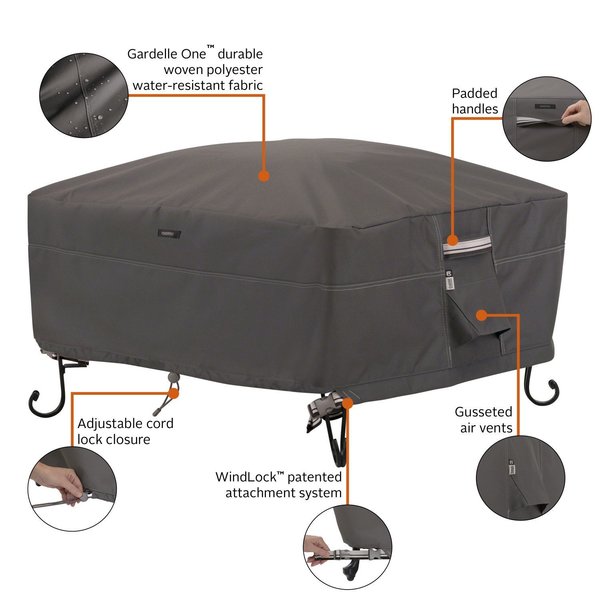Ravenna Large Full Square Fire Pit Cover, 38