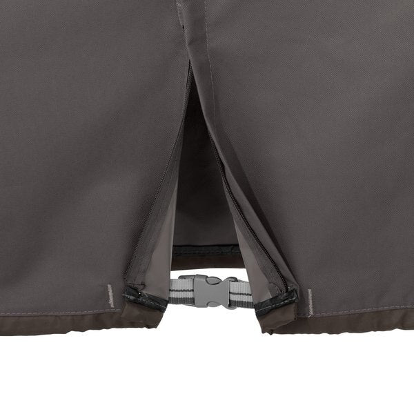 Ravenna Offset Patio Umbrella/Frame, Dark Taupe/Mushroom/Espresso