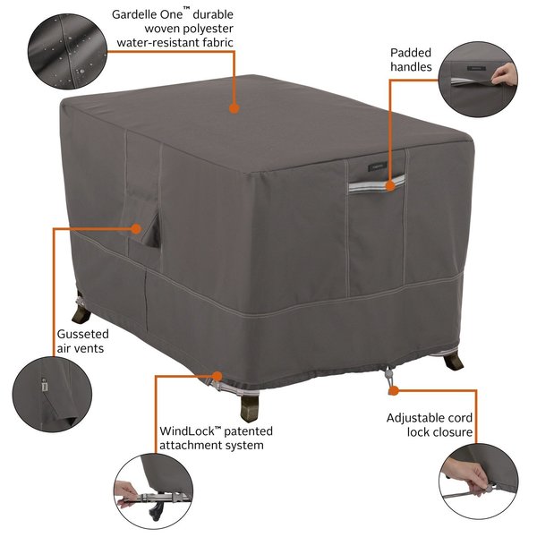 Rectangle Fire Pit Table Cover, Grey 40