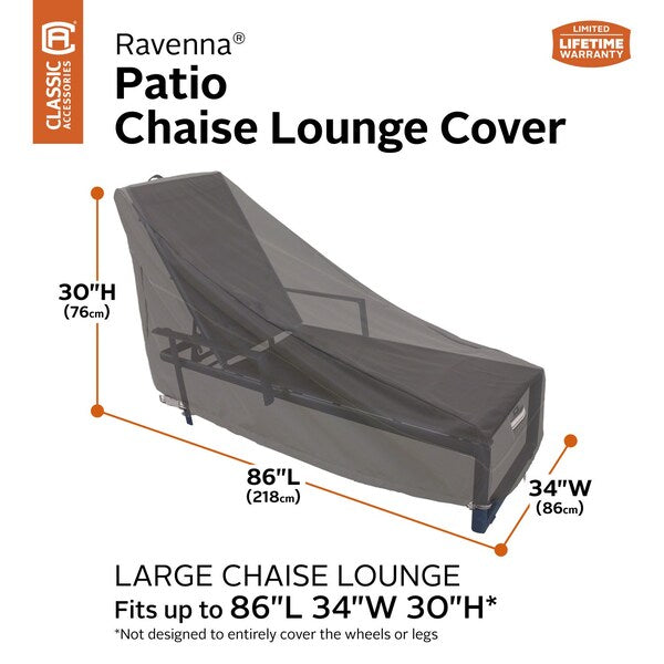 Large Chaise Lounge Cover, 86 in L x 34 in W x 30 in H, 2PK