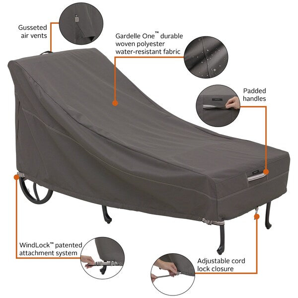 Large Chaise Lounge Cover, 86 in L x 34 in W x 30 in H, 2PK