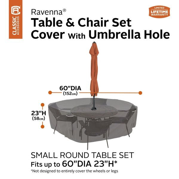 Ravenna Umbrella Hole Table and Chairs Cover, 60