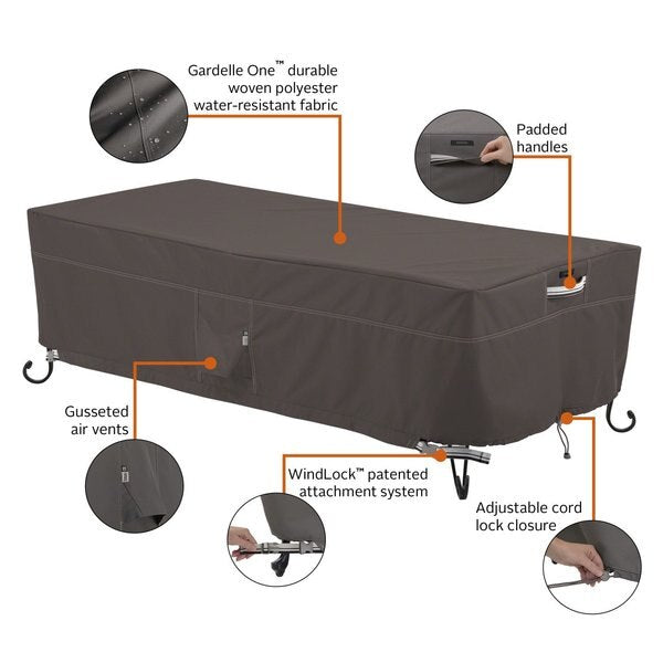 Rectangle Fire Pit Table Cover, Grey 60