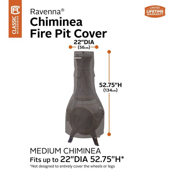 Ravenna Cover, Med, Outdoor Chiminea, Grey, 38