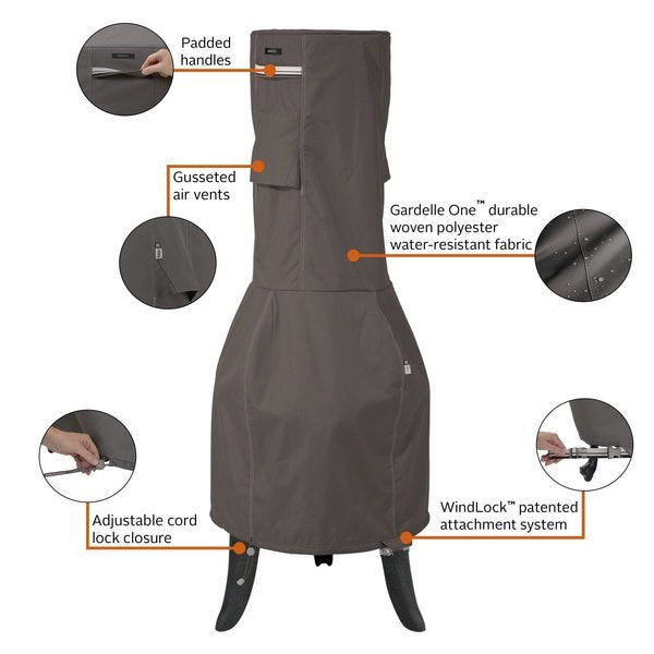 Ravenna Cover, Med, Outdoor Chiminea, Grey, 38