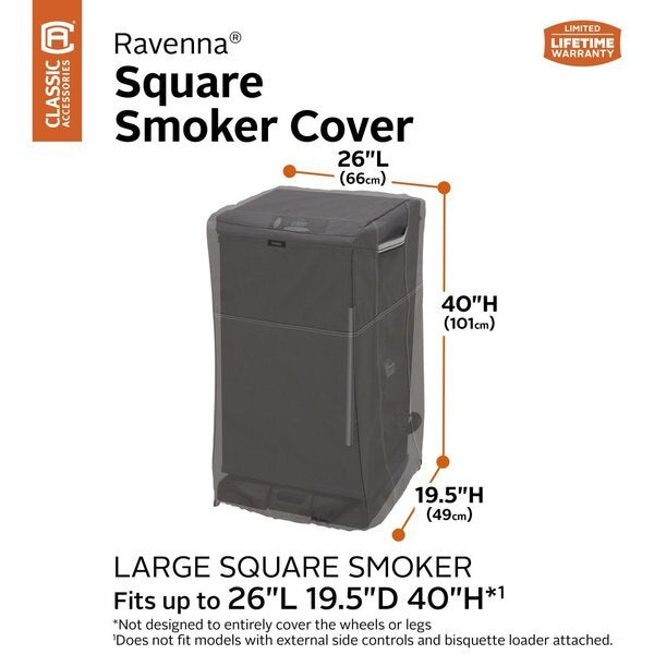 Large Square Smoker Cover, Grey