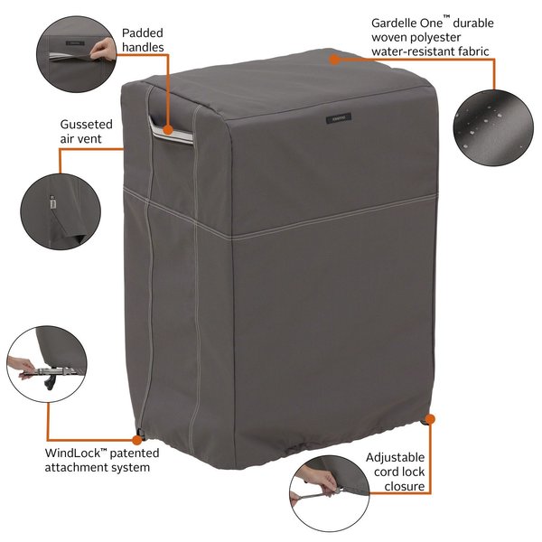 Large Square Smoker Cover, Grey
