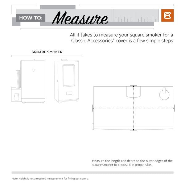 Large Square Smoker Cover, Grey