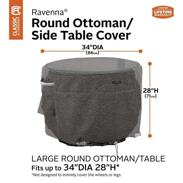 Ravenna Large Round Ottoman/Table Cover, 36