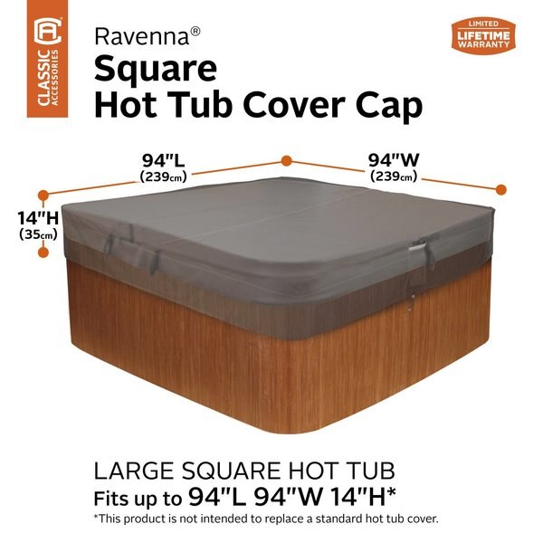 Large Square Hot Tub Cover, Grey