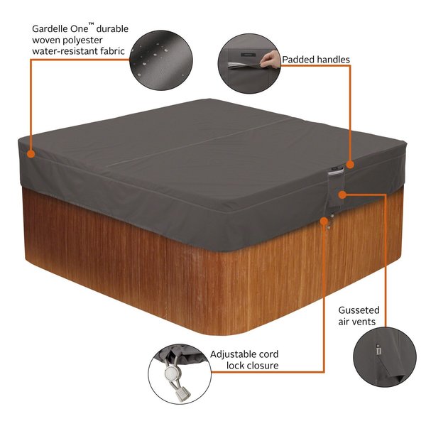 Large Square Hot Tub Cover, Grey
