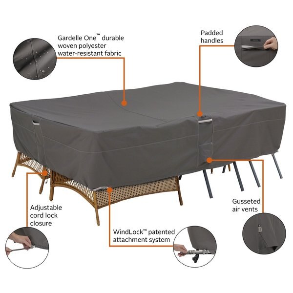 Ravenna Patio Furniture, 140 in L x 70 in W x 30 in H