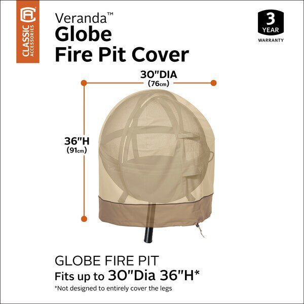 Tan Globe Fire Pit Cover, Veranda, 30