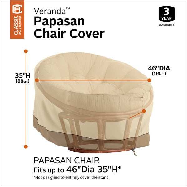 Beige Patio Papasan Chair Cover, Veranda,
