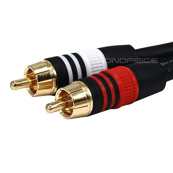 A/V Cable, 3.5mm(M)/2 RCA(M), 15ft
