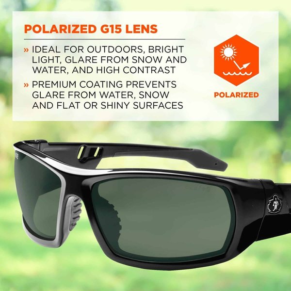 Polarized Safety Glasses, G-15 Scratch-Resistant