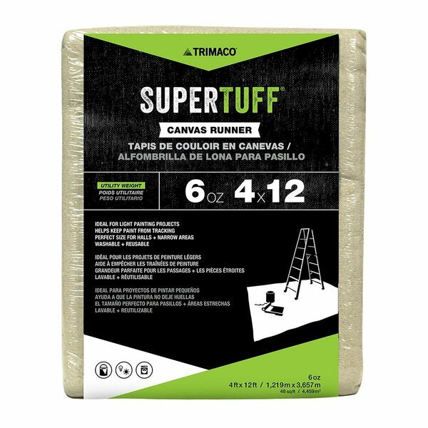PremiumDropCloth, 6 oz., 4 ft.x12 ft., PK12