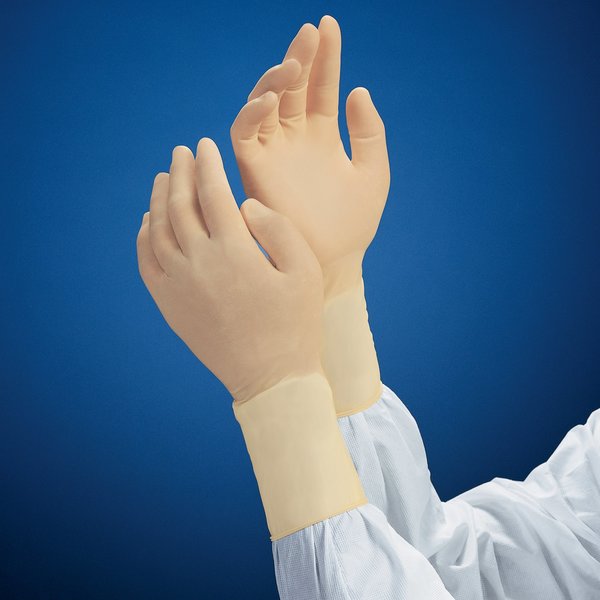 Disposable Gloves, Latex, Beige, 50 PK