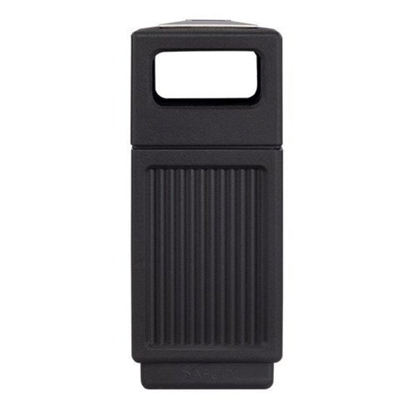 15 gal Square Trash Can, Black, 13-3/4