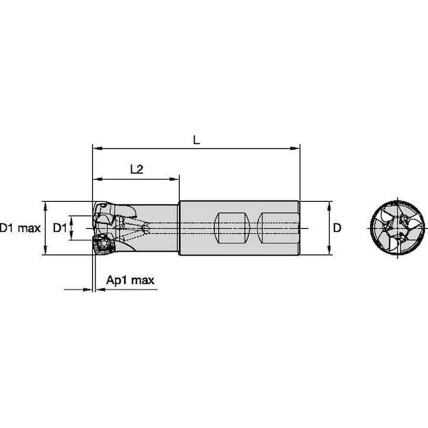 Cutter, Mill, VXF-09 D1.25 Z4 In Weldon