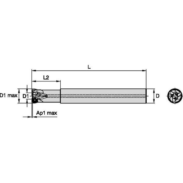 Cutter, Mill, VXF-09 D1.00 Z2 In Cyl End