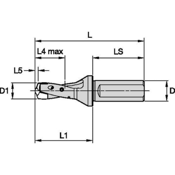 Drill Body, TDMX, D.749 1XD Sl Shank 1