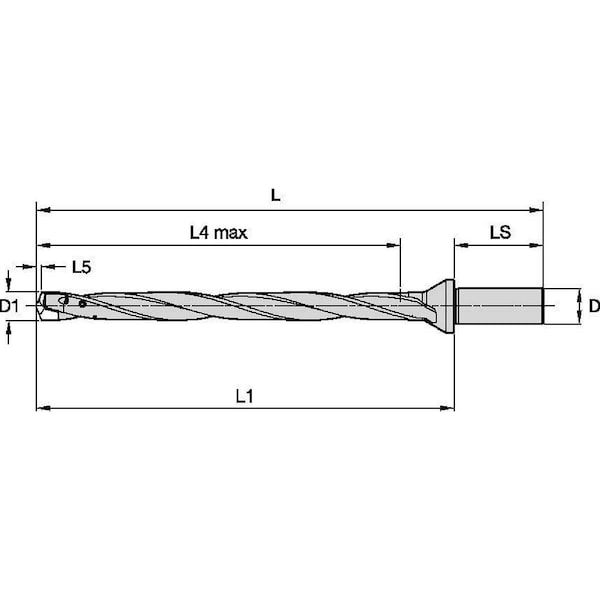 Drill Body, TDMX, D.709 12XD SF Shank