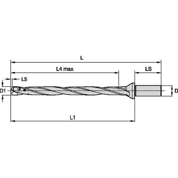 Drill Body, TDMX, D 23mm 12XD SF Shank