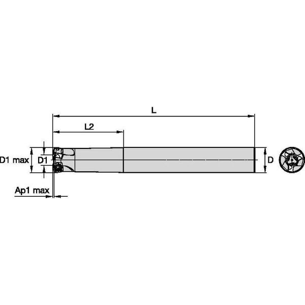 Cutter, Mill, VXF-12 D1.25 Z3 In Cyl End