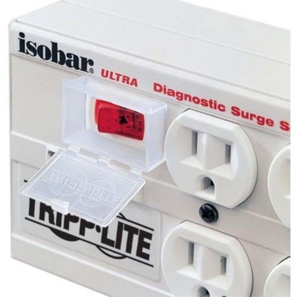 Surge Protector Strip, 6 Outlet, Gray