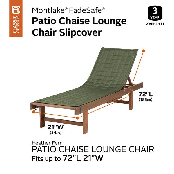 Montlake Heather Fern Patio Chaise Slipcover, 72